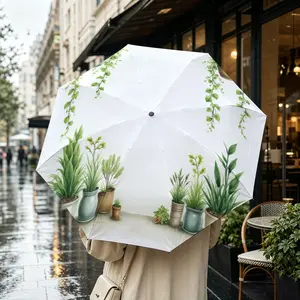 Foldable Umbrella with Automatic Opening, Durable Iron Frame, Portable Design, Suitable for All Seasons, Outdoor Use, 8 Ribs