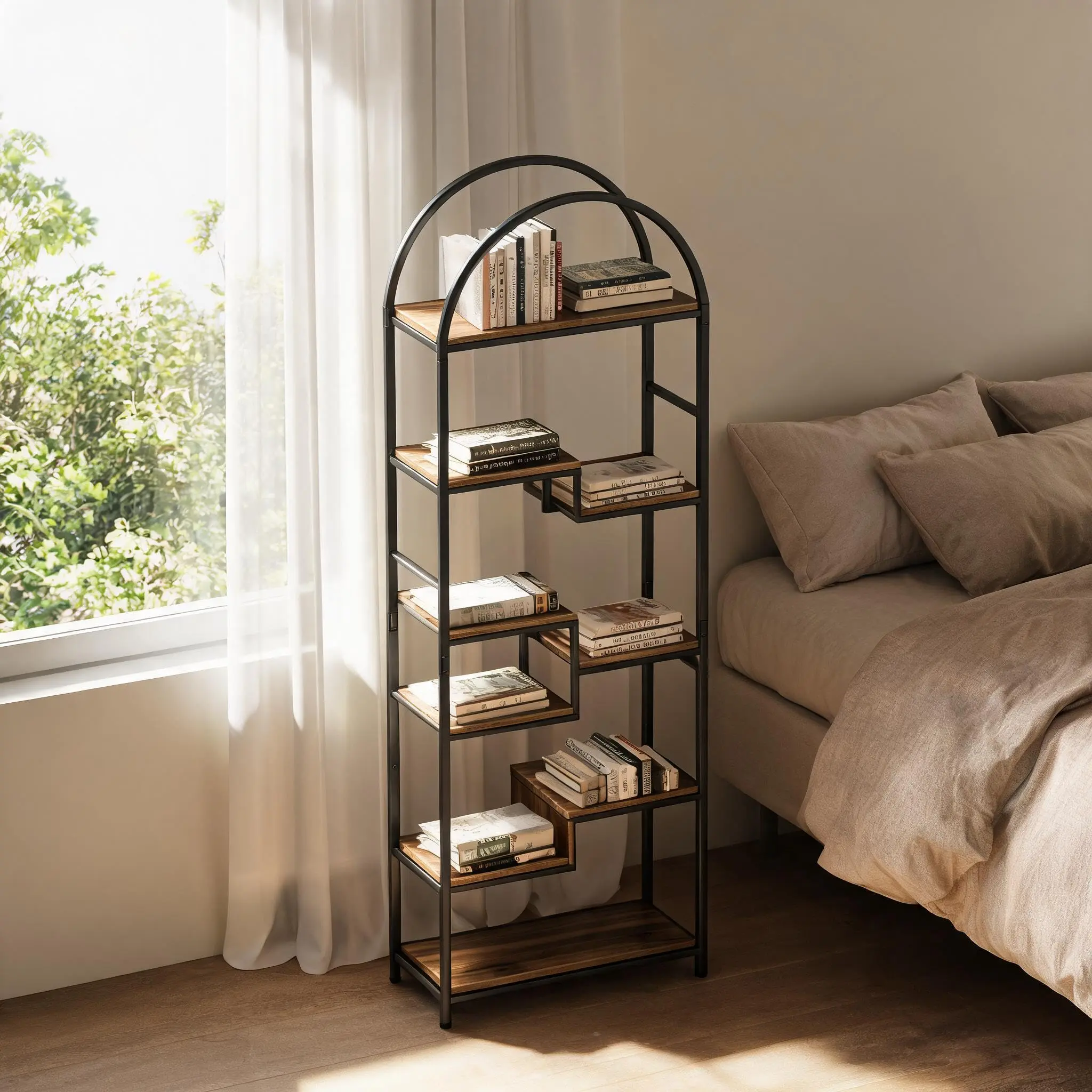 Vintage Entryway Hall Tree Multifunctional Bookshelf For Apartment Front Door Bedroom Corners