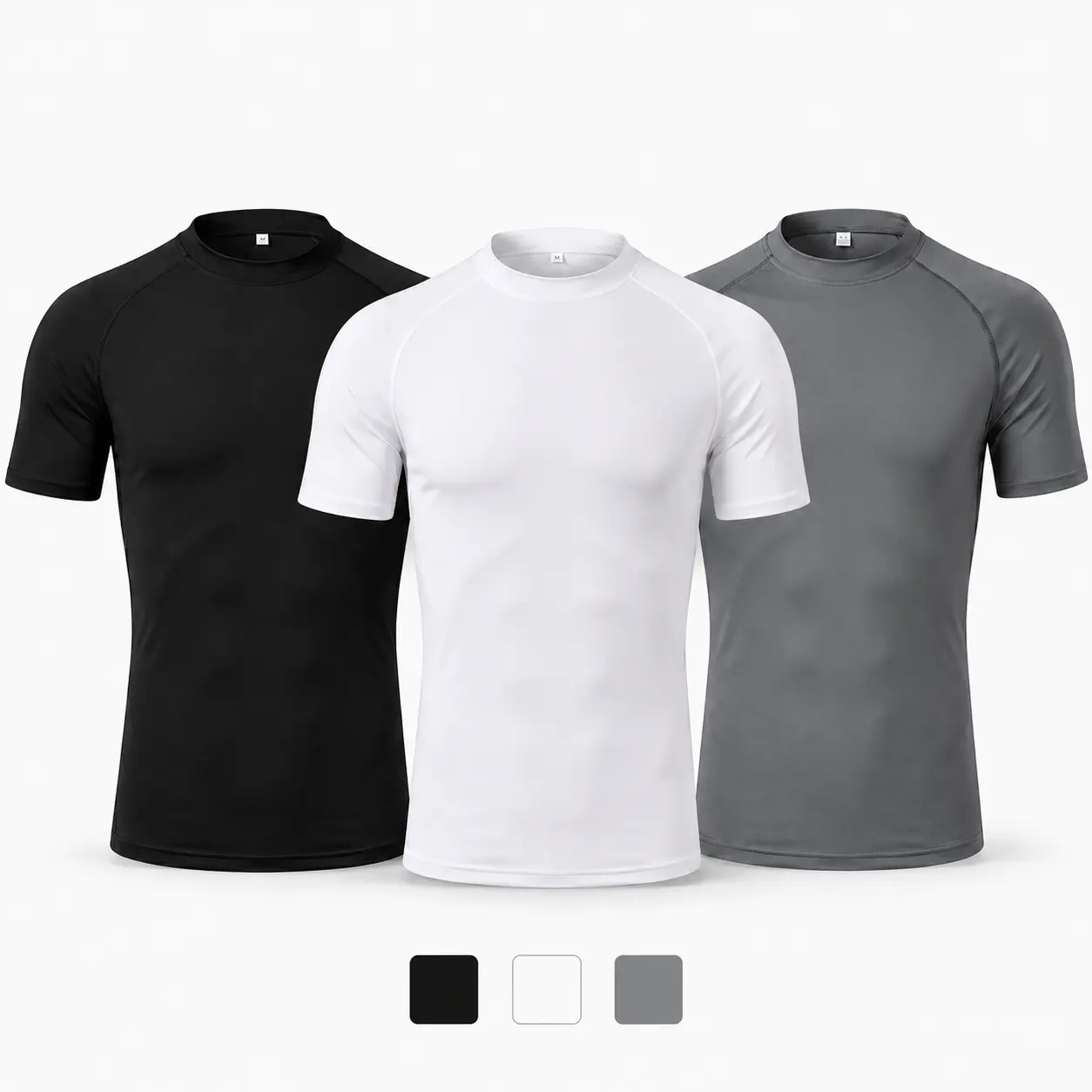 Daily Active House Men’s 1 Pack/3 Pack Compression Workout Shirts, Short Sleeve Athletic Base Layer Tops, Quick Dry Gym Training Tee for Fitness