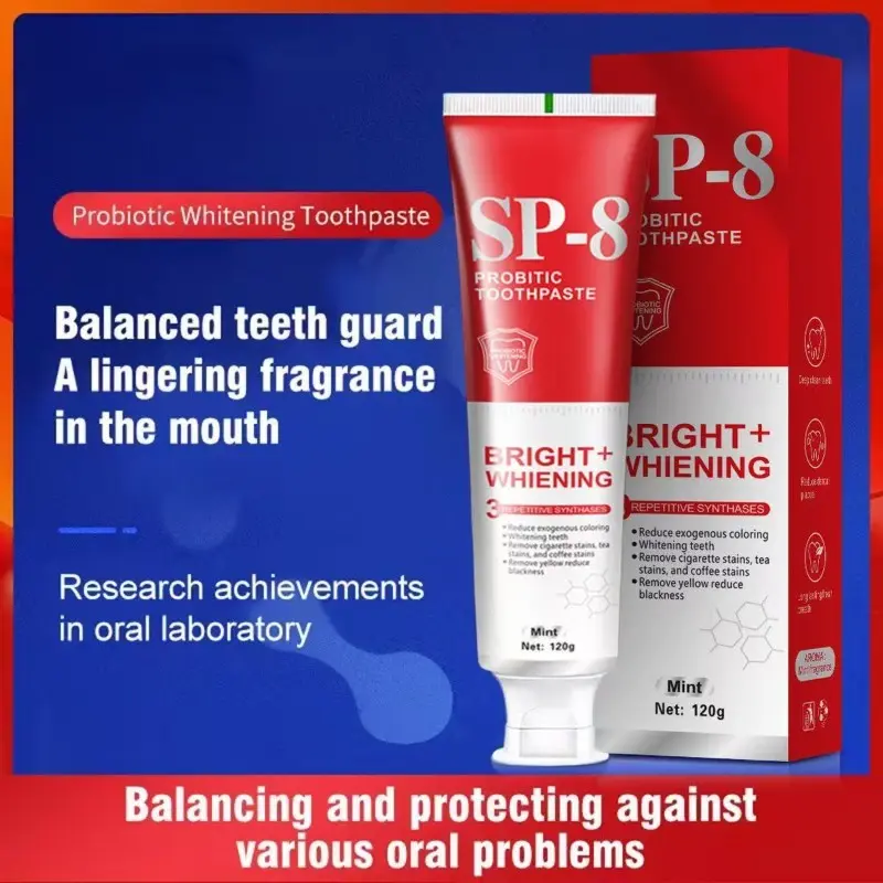 2pcs/3pcs Sp-8 Probiotic Whitening Toothpaste, Deep Cleaning Oral Care, Fresh Breath, Gum Health, Gentle Formula, Bright Smile, Daily Use
