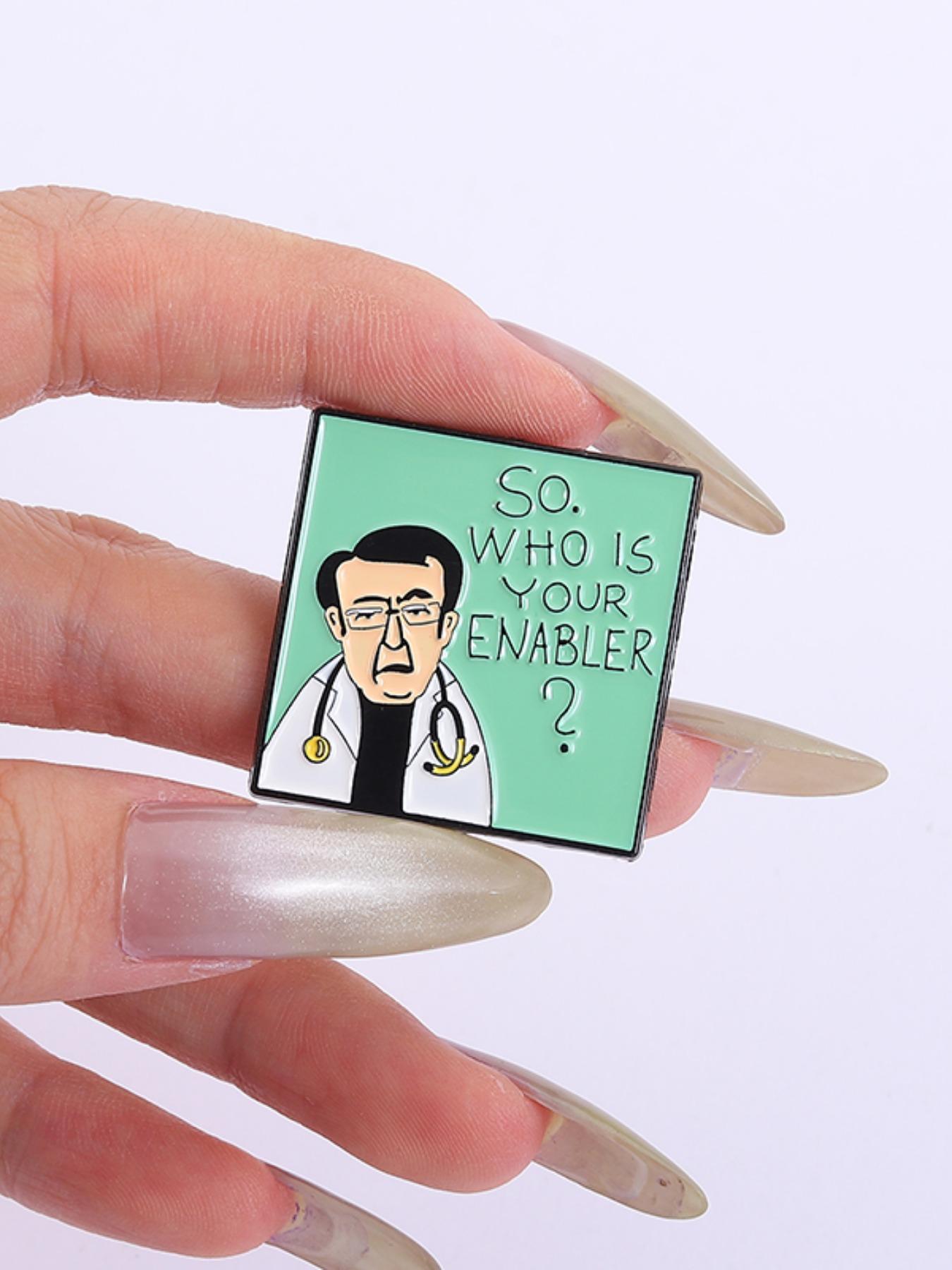 5 Cartoon Doctor Badges, Funny Medical Humor Pins, Enamel Metal Craft, Perfect Gift for Healthcare Workers & Students Backpack Decoration