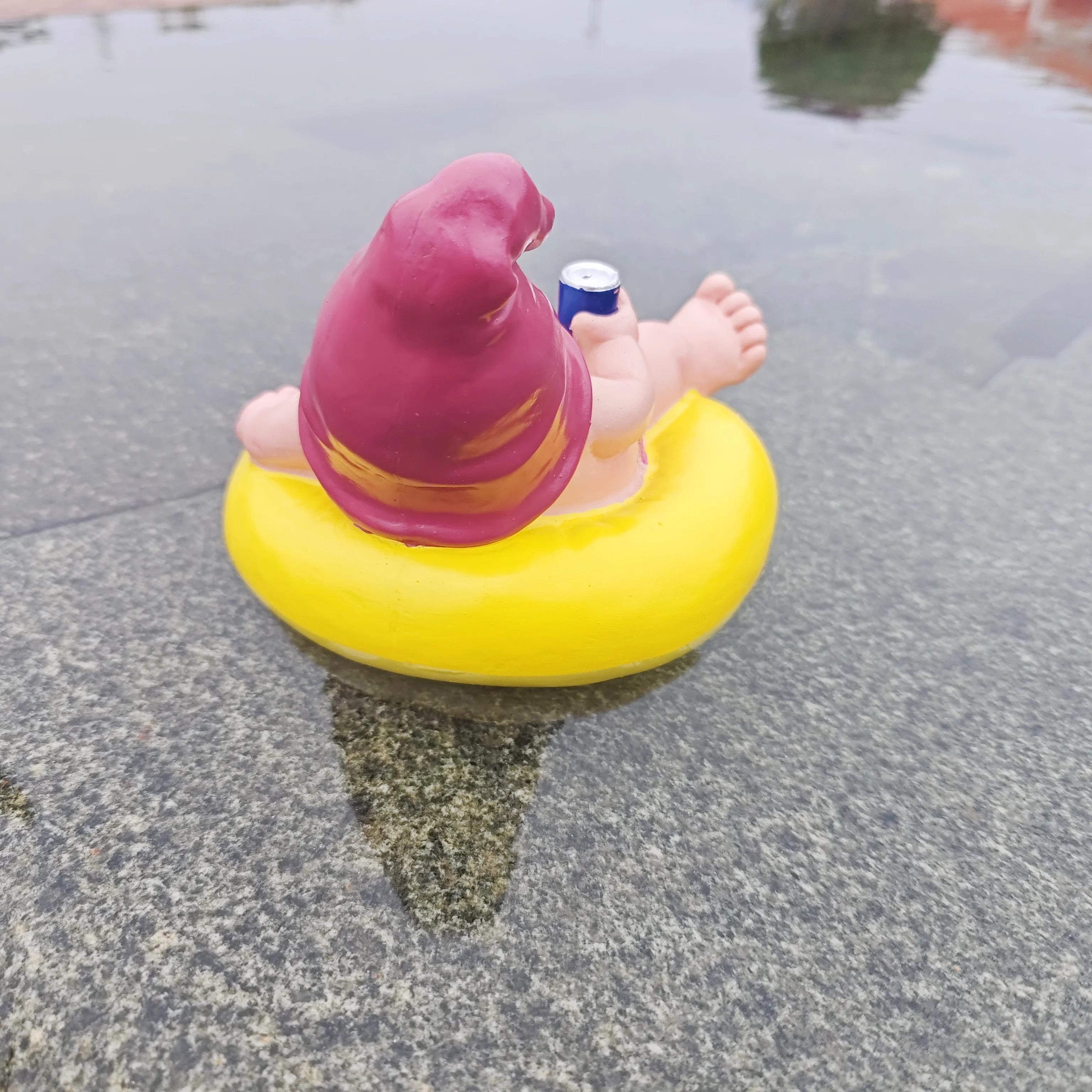 Christmas ornament floating dwarfs decoration garden gnomes swimming pool terrace accessories pond decoration outdoor decoration