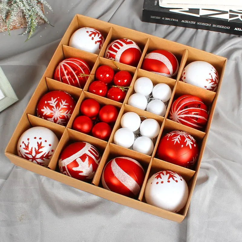 Christmas Tree Ball Decoration Set, Multicolor Plastic Shatter-Resistant Hanging Ornaments, and, Holiday Party Home Decor
