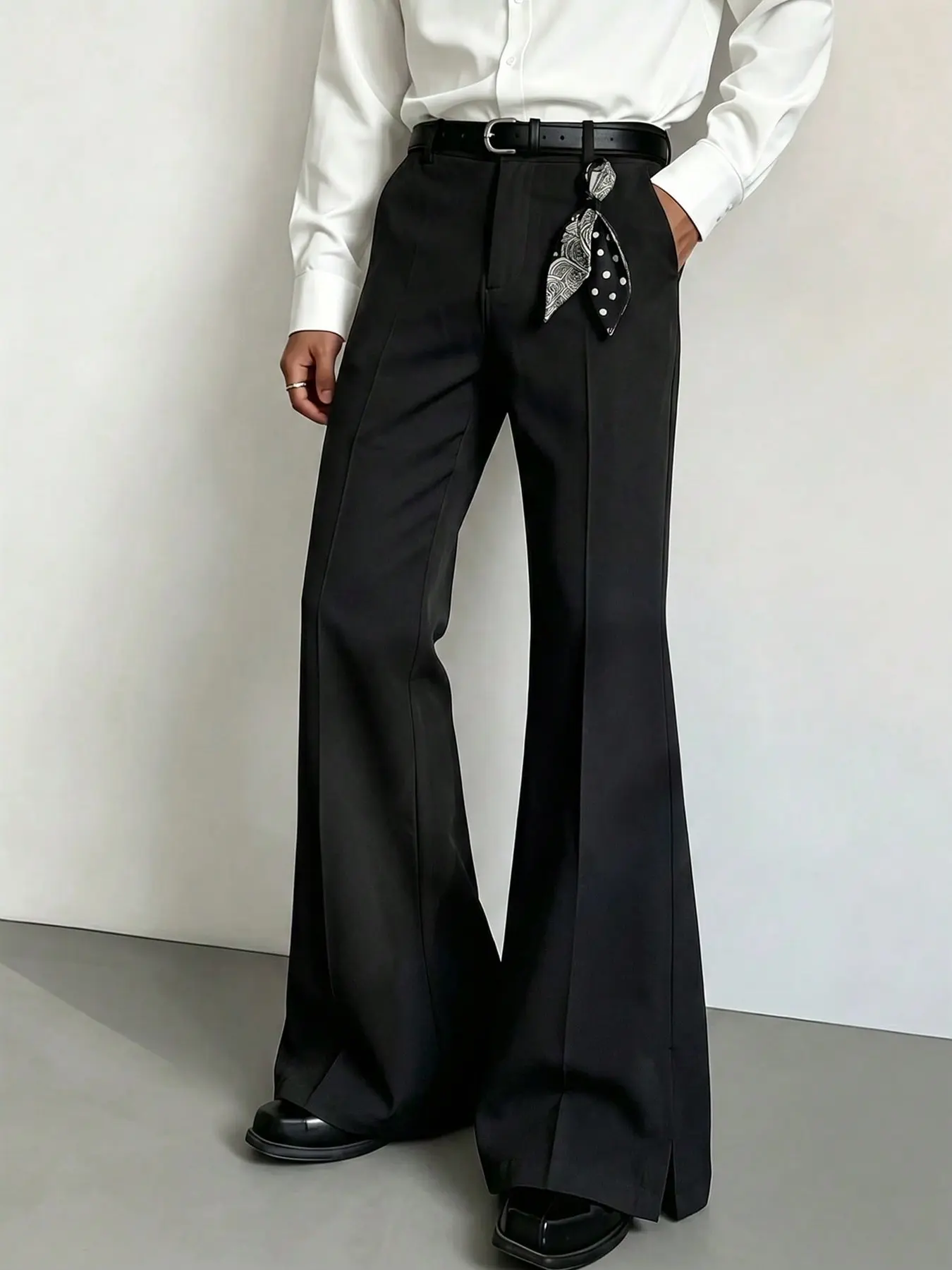 White casual micro-flare pants, versatile wide-leg casual pants, unisex striped loose straight pants, slim-fitting wide-leg pants with a draping effect, casual suit wide-leg pants, Casual Streetwear Pants, Bottom