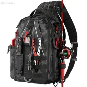 Fishing Backpack Tackle Sling Bag - Fishing Backpack with Rod Holder - Tackle Box Fly Fishing Gifts for Men Women(Accessories not included) Fathersdaygift fishing equipment fishing stuffEverlanelnspired17AB19Wild Motion
