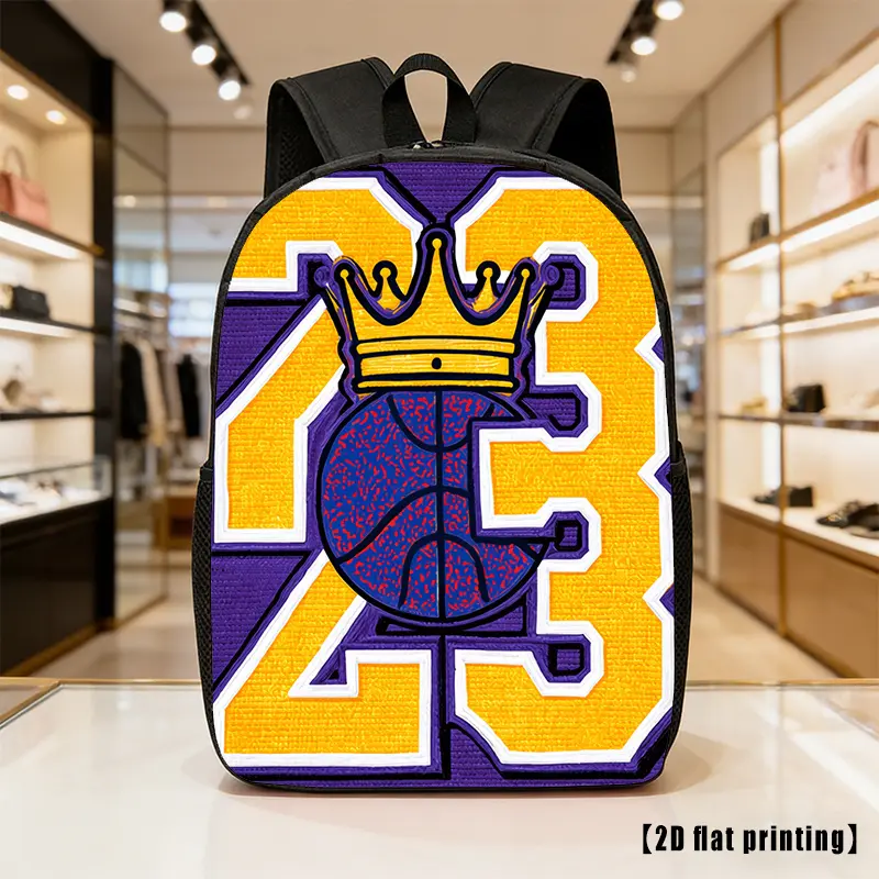 Basketball Crown, Lightweight, Large-Capacity Unisex Backpack with Adjustable Shoulder Straps, Side Pockets, Suitable for Casual Wear, Commuting, And Multiple Uses. Ideal for Hiking, Mountaineering, And Adventure, As Well As a Laptop Bag