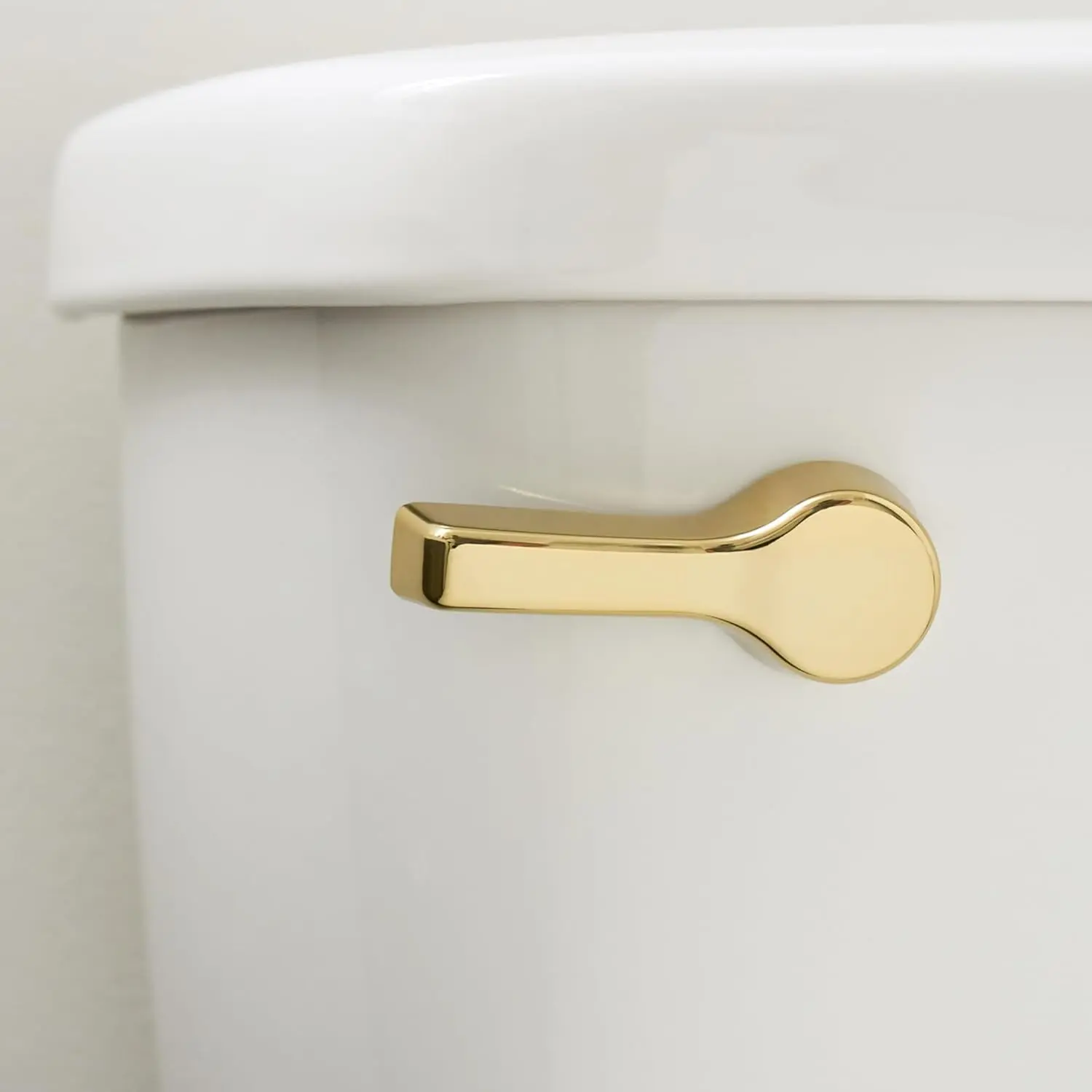 Front Mount Toilet Handle, Universal Toilet Flush Handle, Elegant Toilet Lever, Complete Toilet Handle Replacement Kit, Heavy-Duty Toilet Tank Flusher Handle (Brass Polished)
