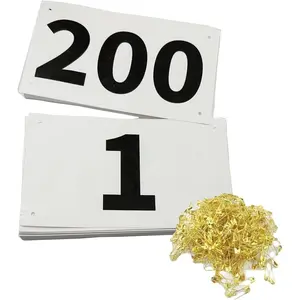 Running Race Bibs Large Numbers with Safety Pins for Marathon Race Events-  Waterproof