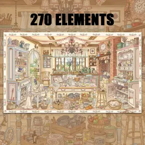 Dessert Workshop Kitchen Scenery Sticker Collage Pack Set – 270 Pastry & Coffee Cup Scenes Stickers for Building Your Own Bakery Dreamscape, Fun Immersive Craft Kit