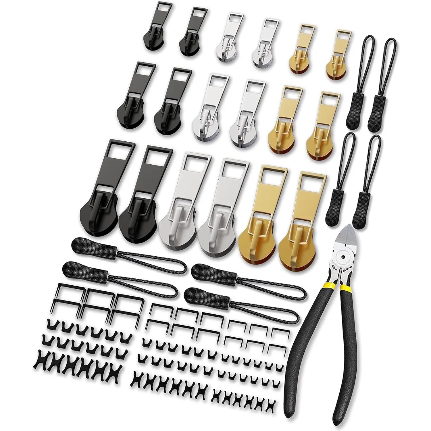 Upgraded  Zipper Repair Kit -  Zipper Plier, Fix Kit for Jacket, Backpack, Luggage (3 Sizes: #3, 5, 8)