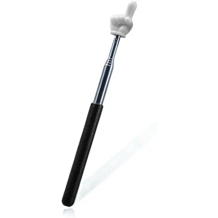 Black Telescopic Teacher Pointer (21.6 Inch),Metal Retractable Handheld Presenter Stick for Classroom Whiteboard and Lectures,Teaching Aid, Presentation Pointer Tool,Office and School Supplies