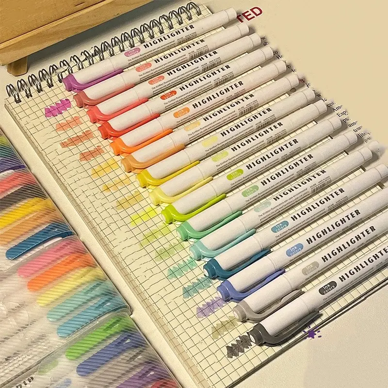 15pcs Double Headed Colorful Highlighter Set 30 Colors Smooth Marker for Journaling Note Taking No Bleed Through Fine and Chisel Tip for Coloring Underlining Back to School Study Essential