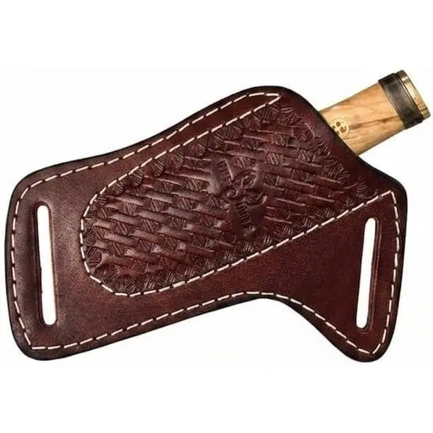 Handmade Leather Knife Sheath for Belt – Compact 4" Pocket Folding Knife Holder, EDC Tools Holster, Durable Carry Case for Everyday Knives, Brown