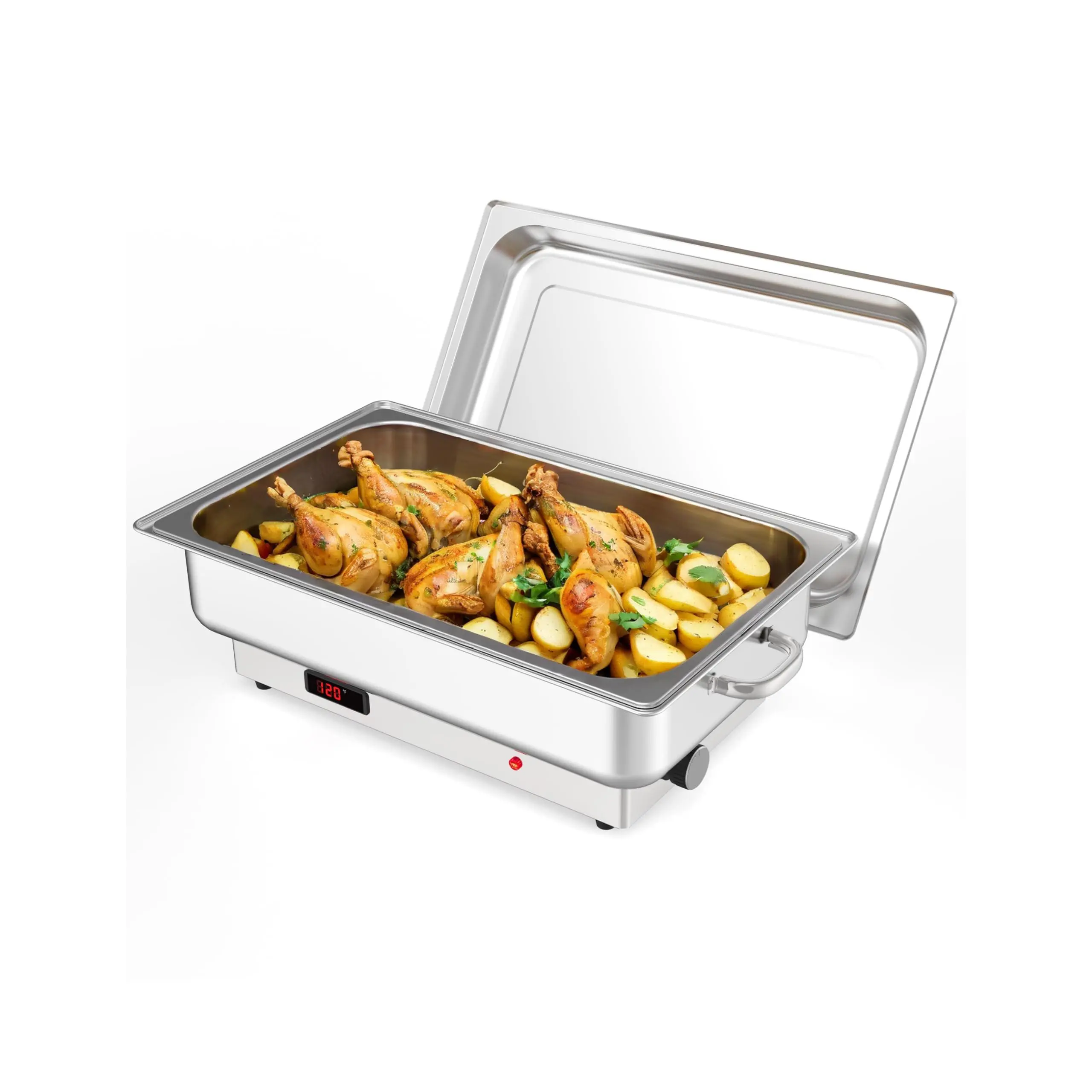 Stainless Steel Buffet Chafing Dish Set, Adjustable for Full & Half Size Pans Food Warmer for Wedding Catering Party Restaurant