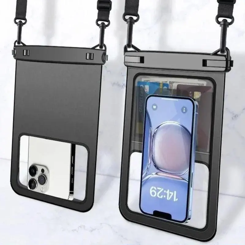 HAISSKY LMK005 Large IPX8 Rated Waterproof PVC Shell Crossbody Cellphone Bag with Adjustable Lanyard, Phone Holder for iPhone 17/16/15/13 Pro Max/14 Plus/16E/Air, Xiaomi, Samsung & More – for Outdoor Users, Travel, Plastic, Iphone & More