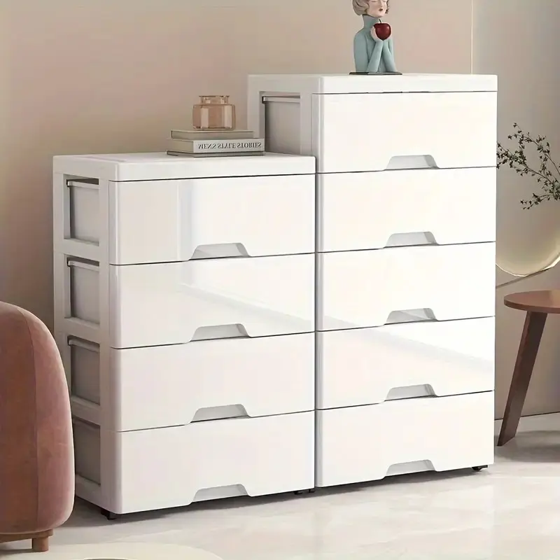 Stackable Drawer Plastic Storage Box, Durable PP Material, Sliding Drawers, Style, for Bedroom, Bathroom, Office, Modern Aesthetic