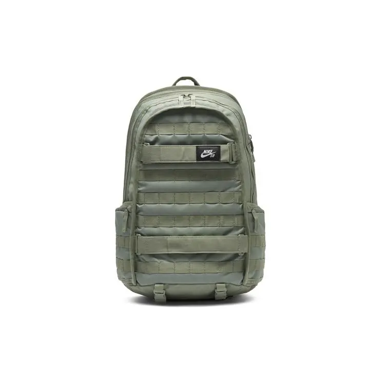 Nike SB Skateboard Backpack for Students – Durable Nylon Unisex Backpack in Military Green