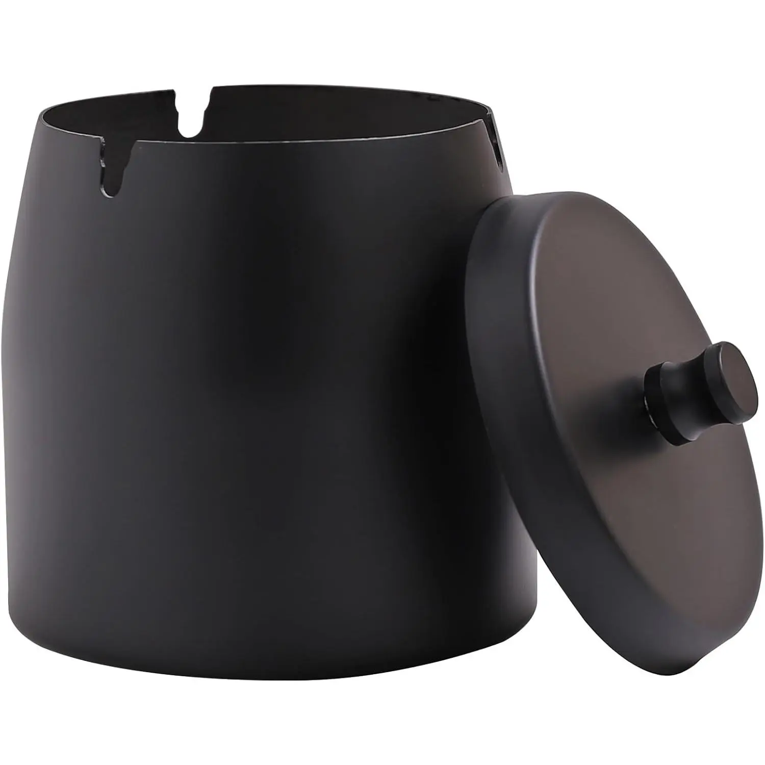 Extra Large Ashtray with Lid for Cigarette, Stainless Steel Smokeless Odorless Windproof Ash tray for Home Office Tabletop Outside Patio Outdoor Balcony(4.72''x3.93''x4.33'')