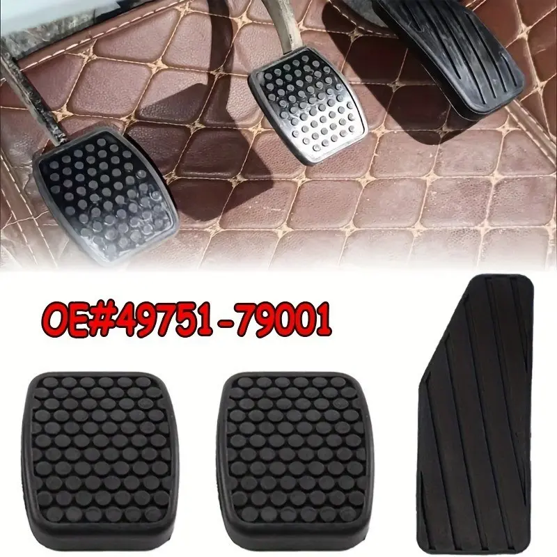 3-Pack Universal Brake and Accelerator Pedal Rubber Pads, Non-Slip Durable Synthetic Rubber, Fits Most Vehicles, Car Accessories