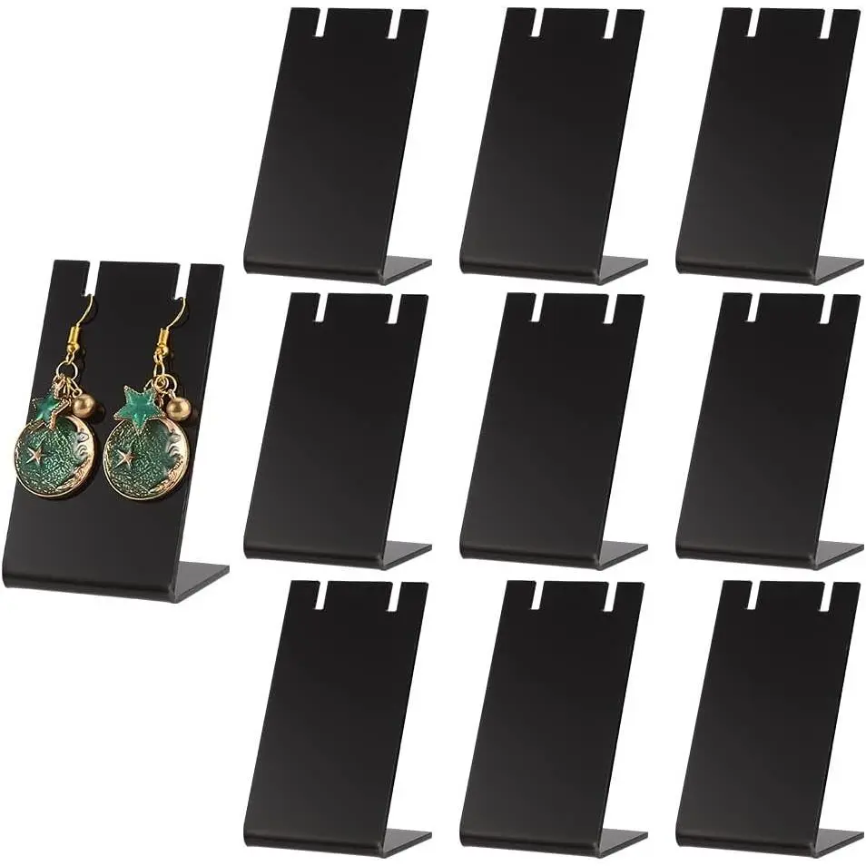 10 count  Earring Holder Black Earring Display Stands L-shape Ear Organizer Dangling Earring Stands for Earring Necklace  Shows Retail otogray Props, 1.7x1.4x3 inch
