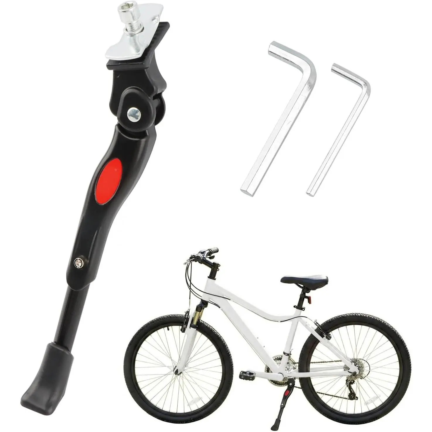 Alloy  Kickstand, Adjustable  Kickstand for 16 18 20 Inch Wheels,  Alloy Center Mount Stand for 's Mountain/Road Bicycles