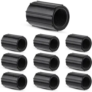10 count 1/2 Inch Female Threaded PVC NPT Connector, Double Female Thread Coupling Sprinkler Pipe Riser Adapter Irrigation System Accessories for Yard Lawn Garden