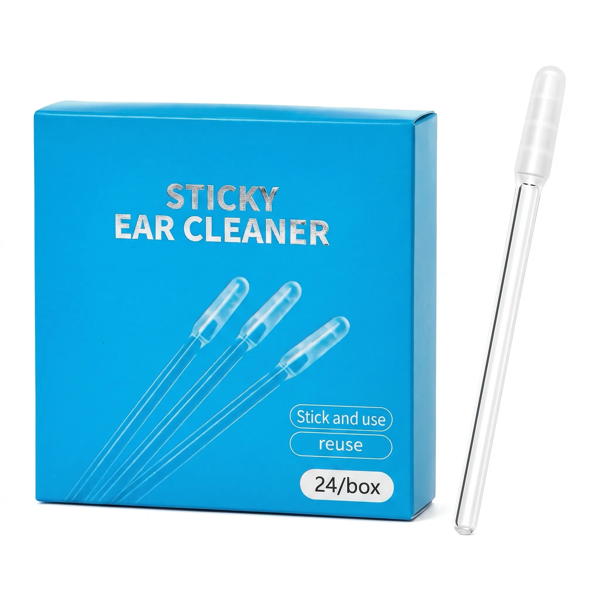 Reusable Sticky Ear Cleaning Stick, Soft Adhesive Tip for Dry Earwax, Portable Ear Cleaner & Ear Hygiene Tool-YY2