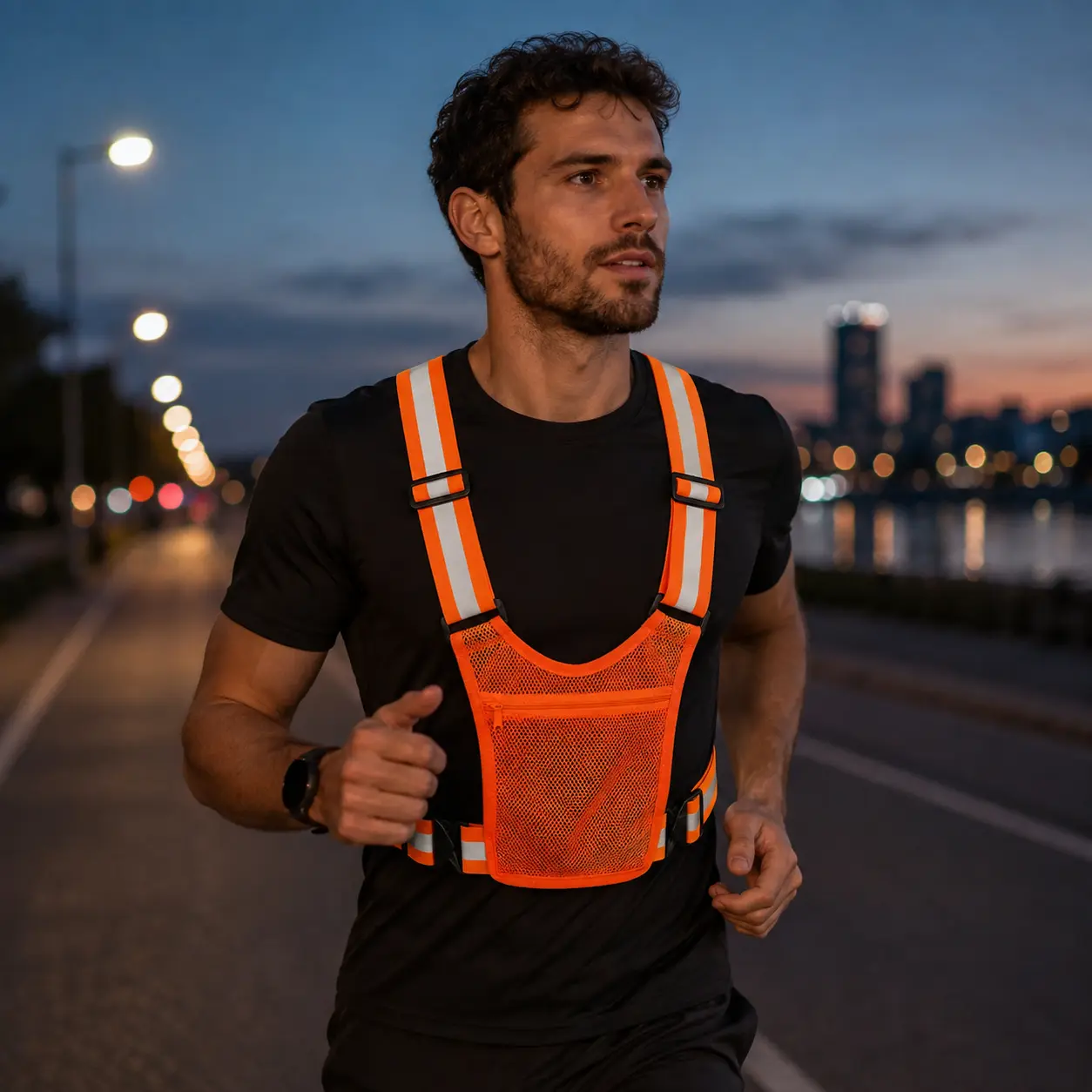 Reflective Mesh Vest Safety Wear, Breathable Home Organizer Chest Bag With Phone Pocket