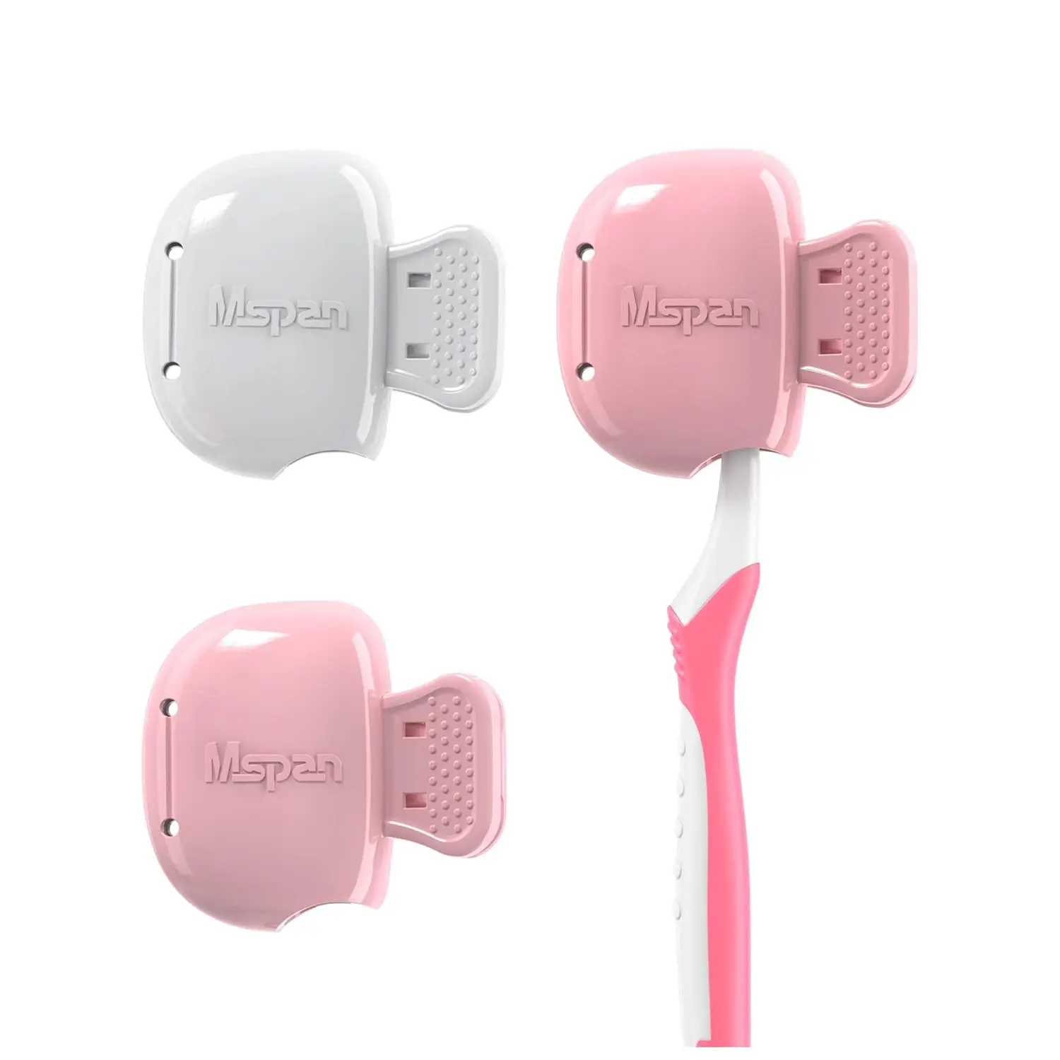 Mspan Toothbrush Head Cover Cap: Tooth Brush Travel Case Protector Clip Compatible with Manual & Electric Toothbrush for Adults Kids - 2 Packs