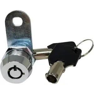 Tubular Cam Lock, Keyed Alike Removable Key RV Compartment Storage Lock Cabinet Locks (Chrome Pack of 1, 5/8 Inch 90°)