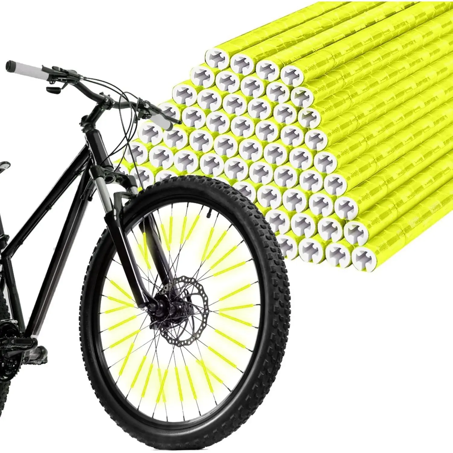 Bike Spoke Reflectors - 48/72/96 Pcs Reflective Biking Accessories with 360° Visibility, ABS Tube, Easy Mounting for Standard Bikes, Night Riding Safety