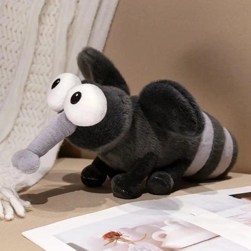 13/20/30cm Summer Mosquito Plush Toys Cute Stuffed Bug with Angry Face Fluffy Mosquito Dolls Room Decor Children Birthday Gifts