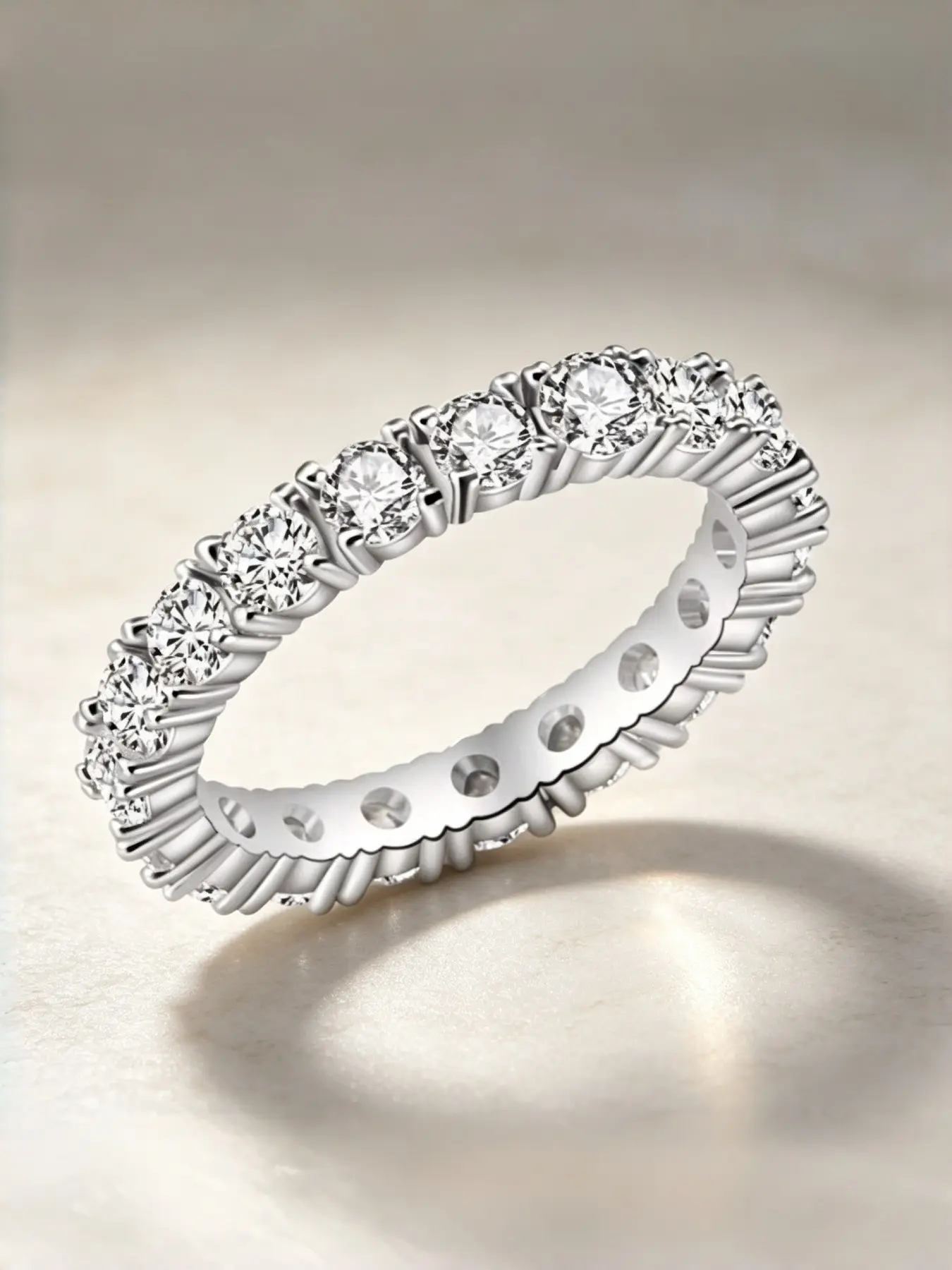 Alone Luna Moissanite Ring, Fashion Ring, Elegant Silver Color Jewelry, Perfect for Daily Wear, Romantic Gifts, Mother's Day, Valentine's Day