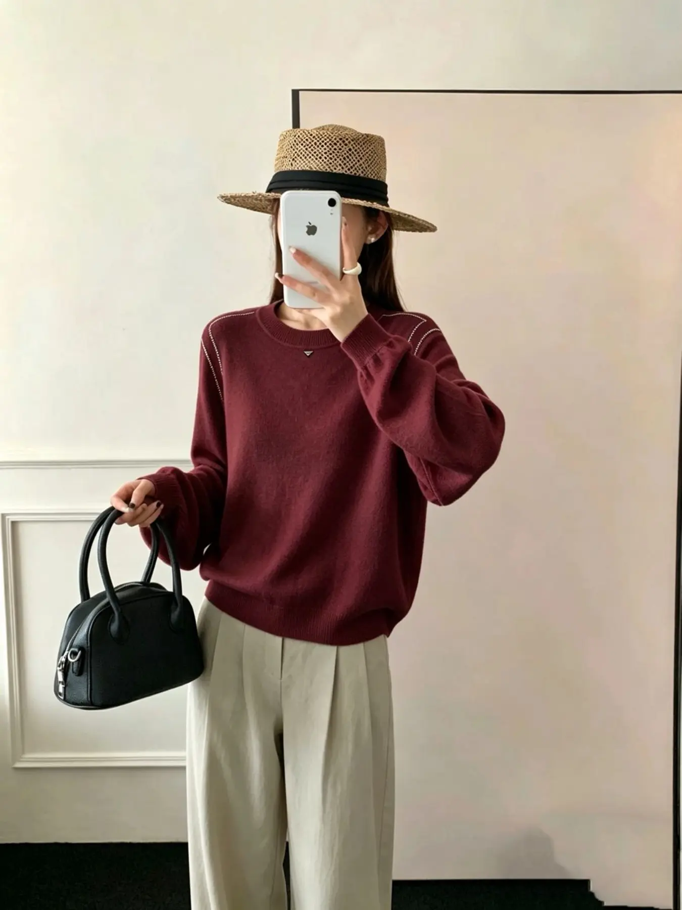 French Silhouette Shoulder Line Women's Sweater, Elegant Design for Daily Wear, Perfect for Layering & Casual, Comfortable Fit, Knitwear