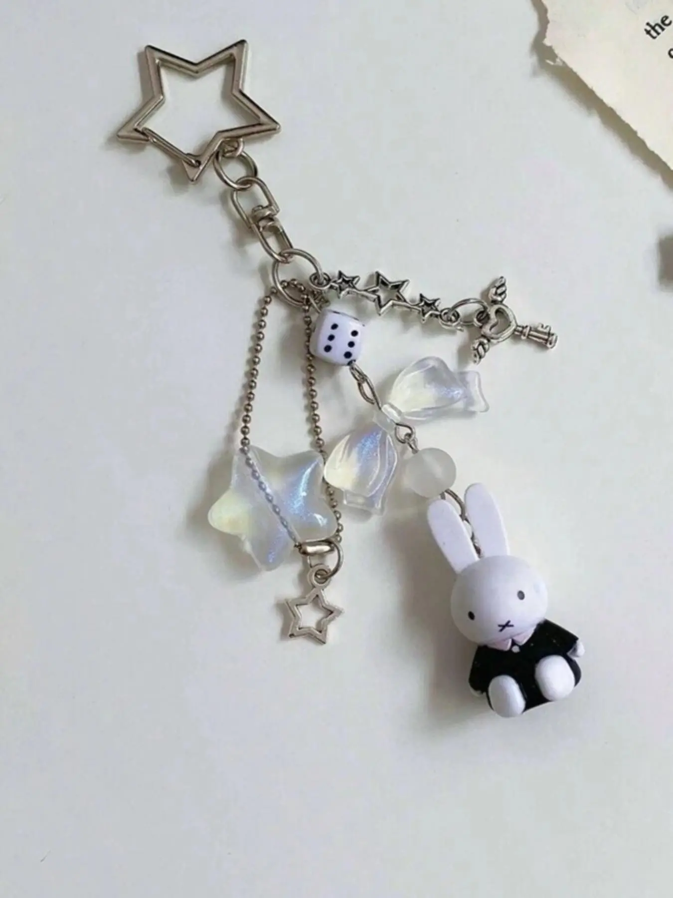 Rabbit Keychain Color Option, Phone Charm, Car Key Holder, Backpack Accessory, Bag Decoration, Birthday Gift for Friends, Valentine's Day Present