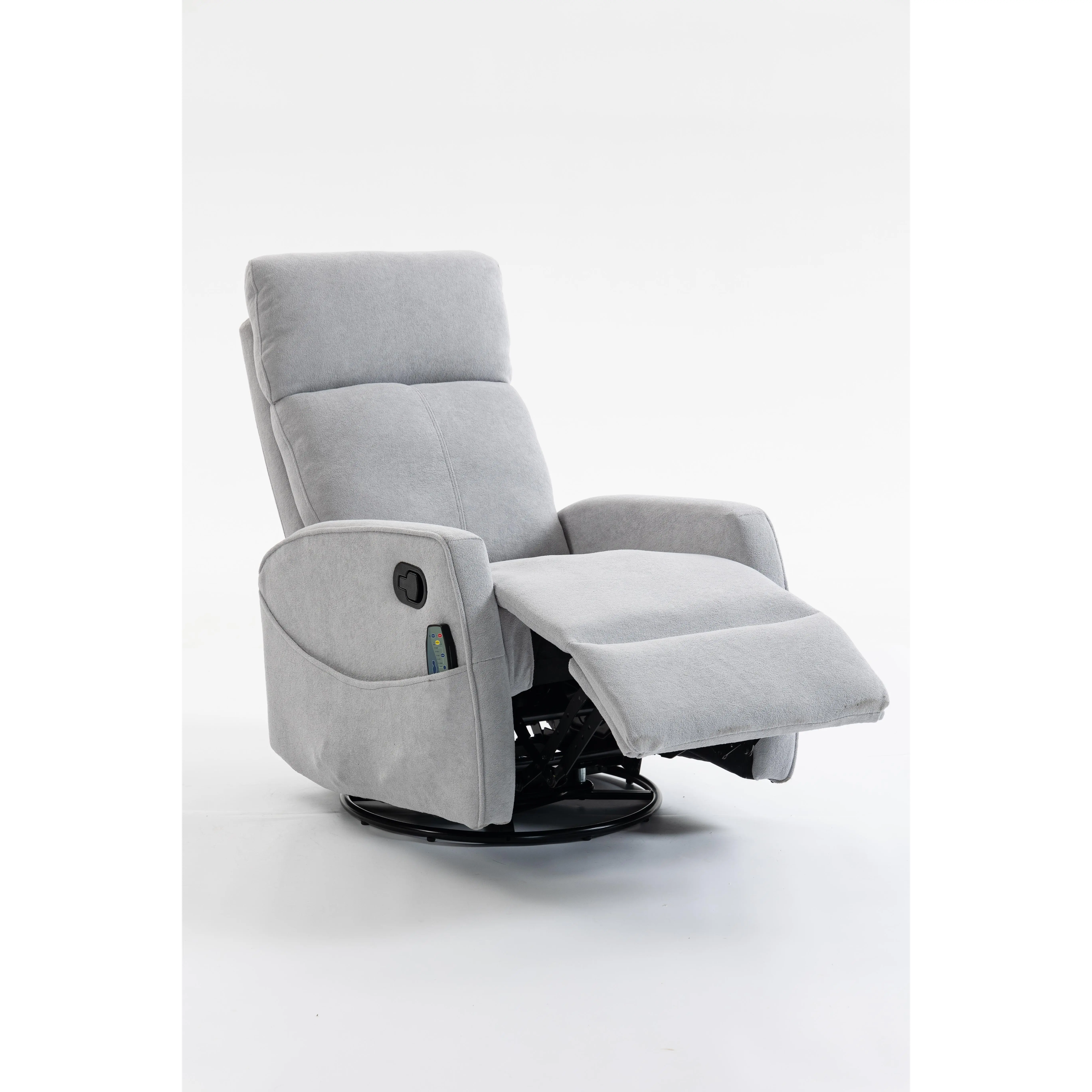 ARCH Short Plush Fabric Manual Button Armchair Sofa - Compact Form 1-Person Small Space Fit Living Room Furniture with Tufted Look Upholstered Back, Easy Assembly, 1-Pack for Apartment Office
