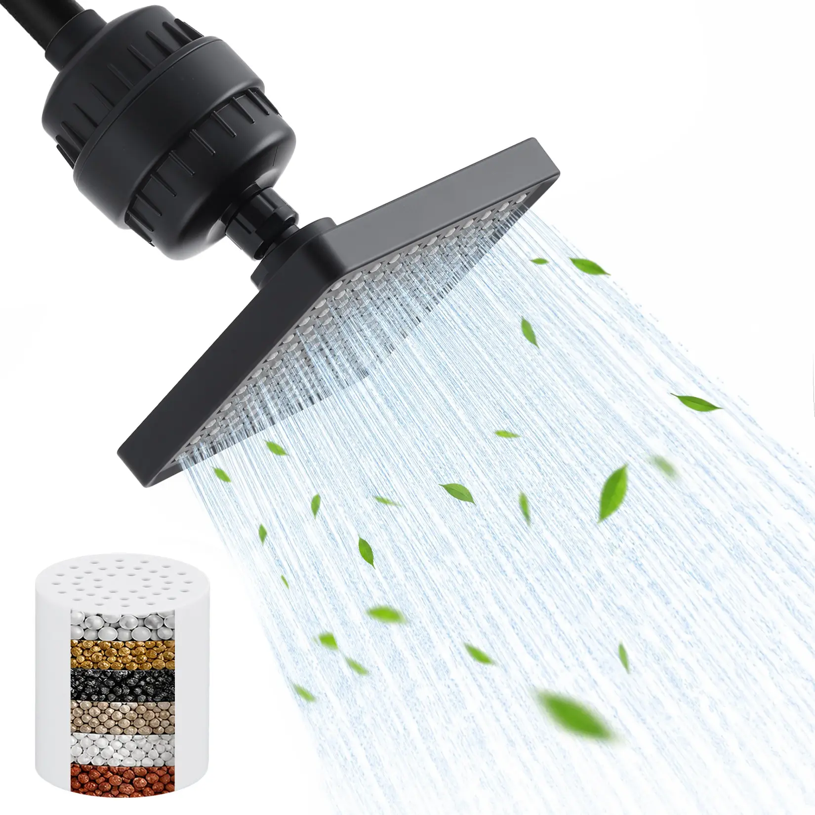 Garvee 🚿 20-Stage Square Shower Head Filter – Boosts Pressure, Removes 95% Chlorine & Hard Water, NSF Certified, 1-Min Tool-Free Install for Healthier Skin & Hair! ✨