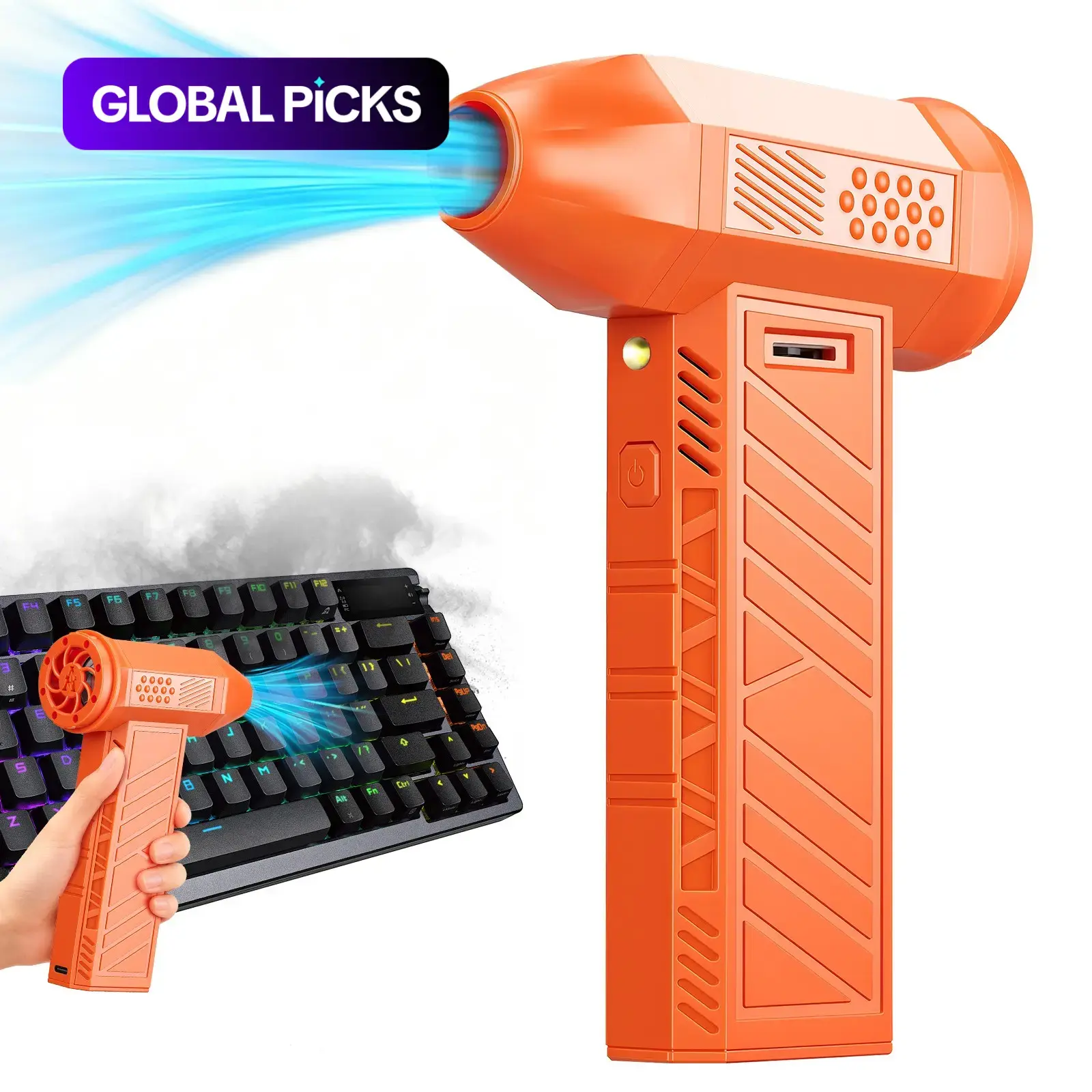 Electric Air Compressor Dust Blower, Portable Air Blaster for Car, Computer, Keyboard, Home & Outdoor Cleaning,Electric Air Compressor Dust Blower, Rechargeable Wireless Turbine Blower Gun, Portable Air Blaster #GLOBAL PICKS