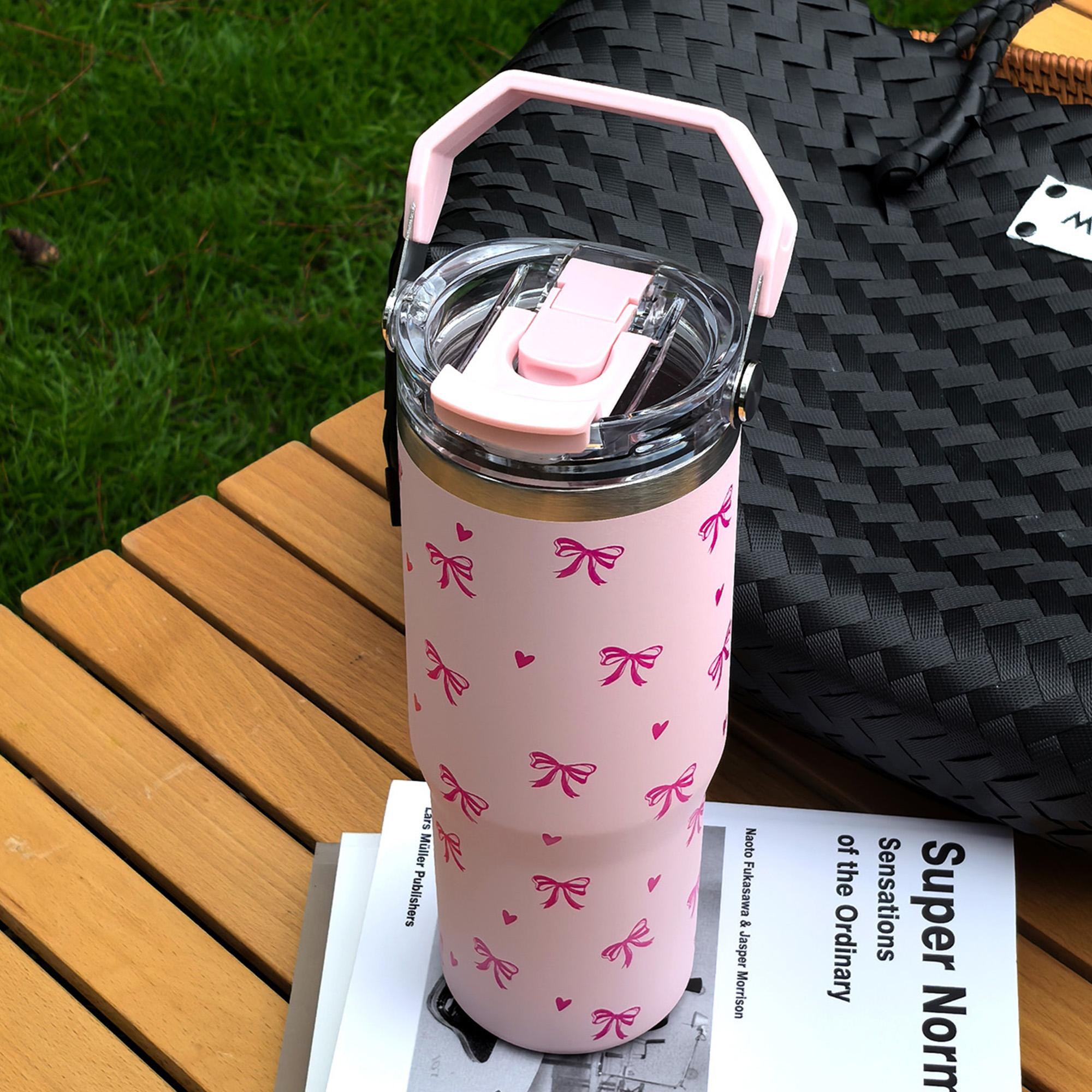 Insulated Stainless Steel Cup Stylish Tumbler, Butterfly Pattern, Dual-Layer Insulation, Leak-Proof Design, Perfect for Outdoor & Office Use #GLOBAL PICKS