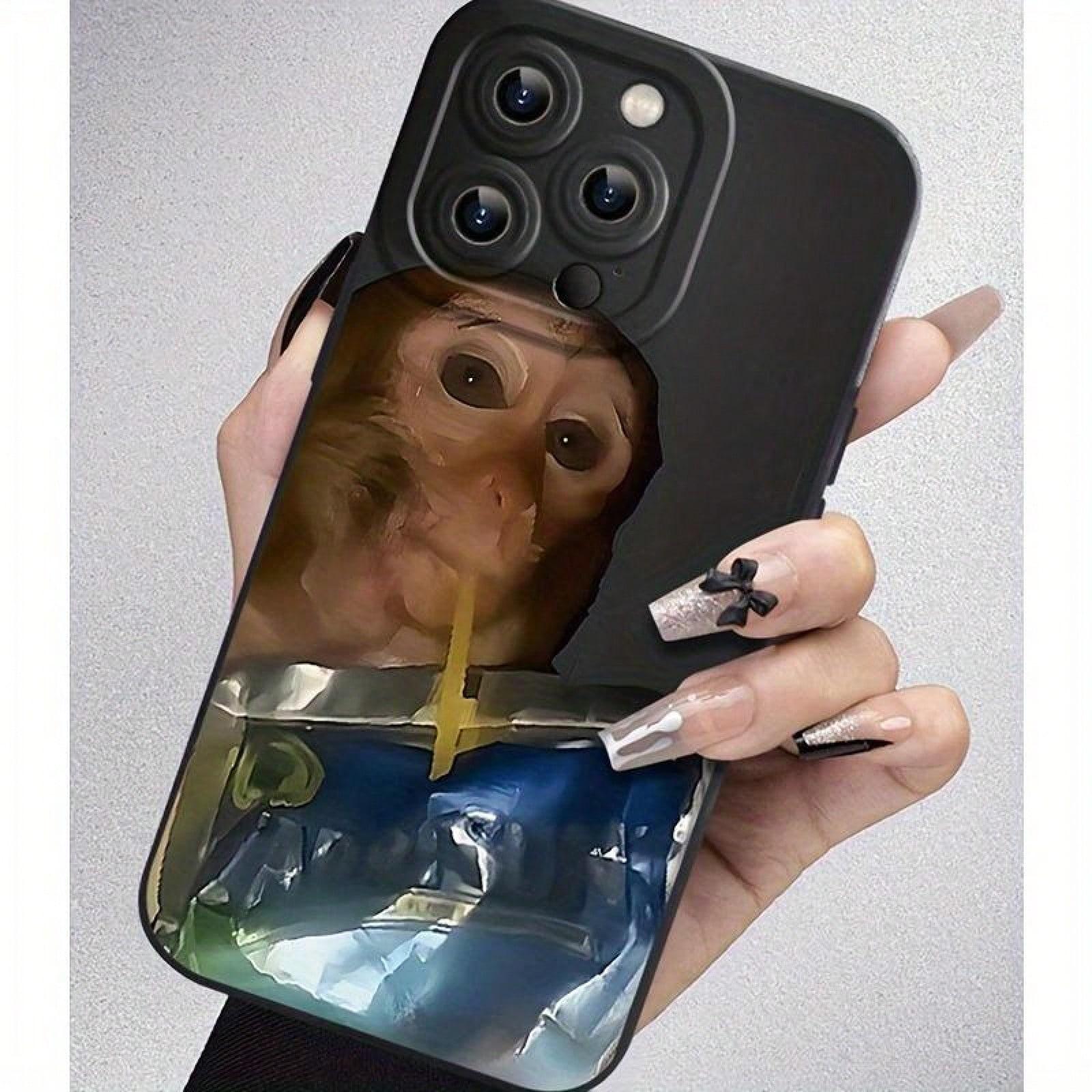 Chill Monkey Sipping Fruit Drink Funny Phone Case Compatible with iPhone 17 ProMax / 16 ProMax / 15 ProMax / 14 ProMax / 13 ProMax and Samsung Galaxy S26 Ultra / S25 Ultra / S24 Ultra / S23 Ultra / S22 Ultra