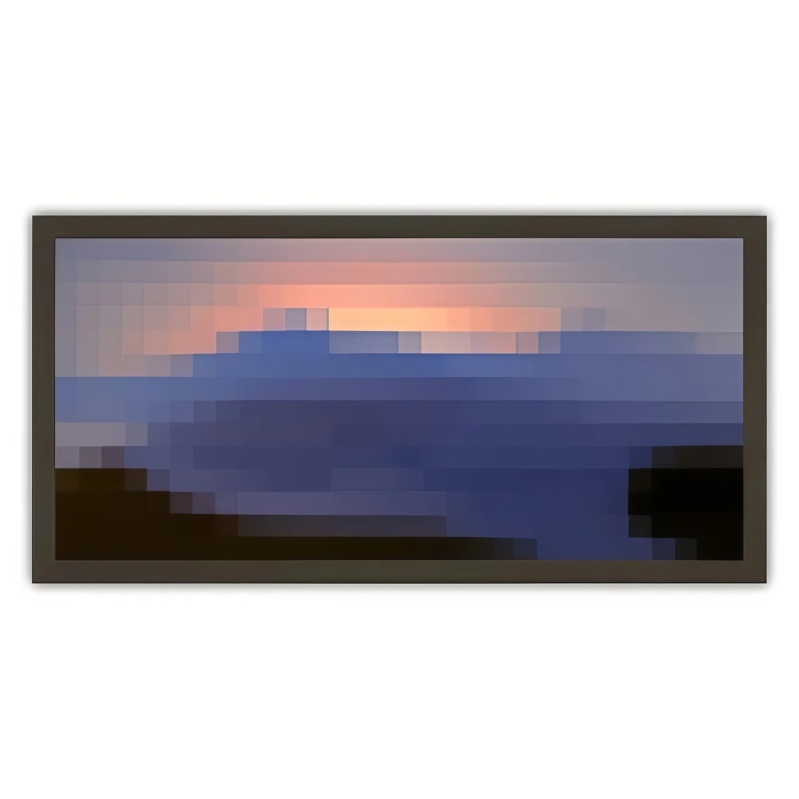 Sunset Frameless Canvas Wall Art Print, Twilight-Themed Fandom Decor, 8-Bit Pixel Landscape, Gamer Room Hanging Art, Desk Setup Accent, Sunset Wall Art, Gaming Room Decor, Pixel Art Poster, Retro Digital Artwork, Aesthetic Bedroom Decoration, Gamer Gift