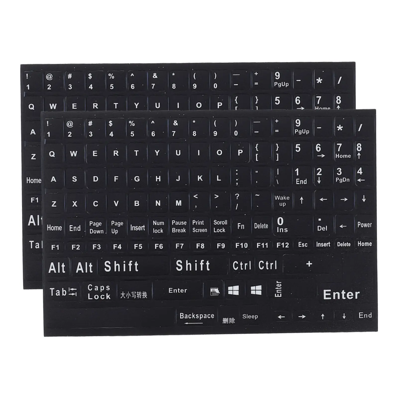 2pcs Keyboard Stickers Base Letters, Laptop Desktop Key Repair, Matte Waterproof Removable No Residue, English Keyboard Decals