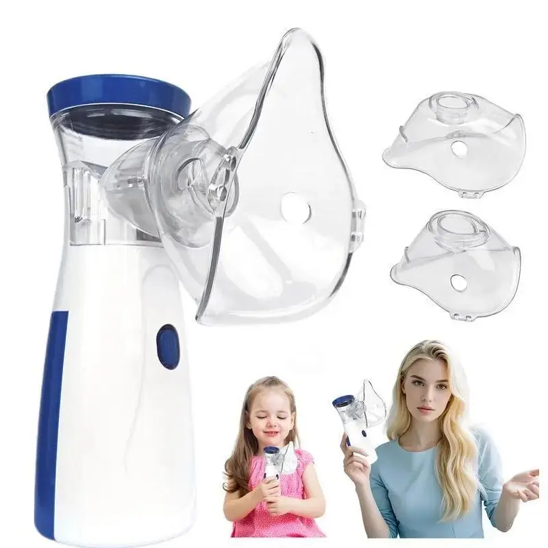 Nebulizer, Handheld Rechargeable Ultrasonic Nebulizer, Portable Mesh Nebulizer Equipped with Nebulizer Masks for Adults & Kids, Adjustable Nebulization Rate, Respiratory Support for Home & Travel