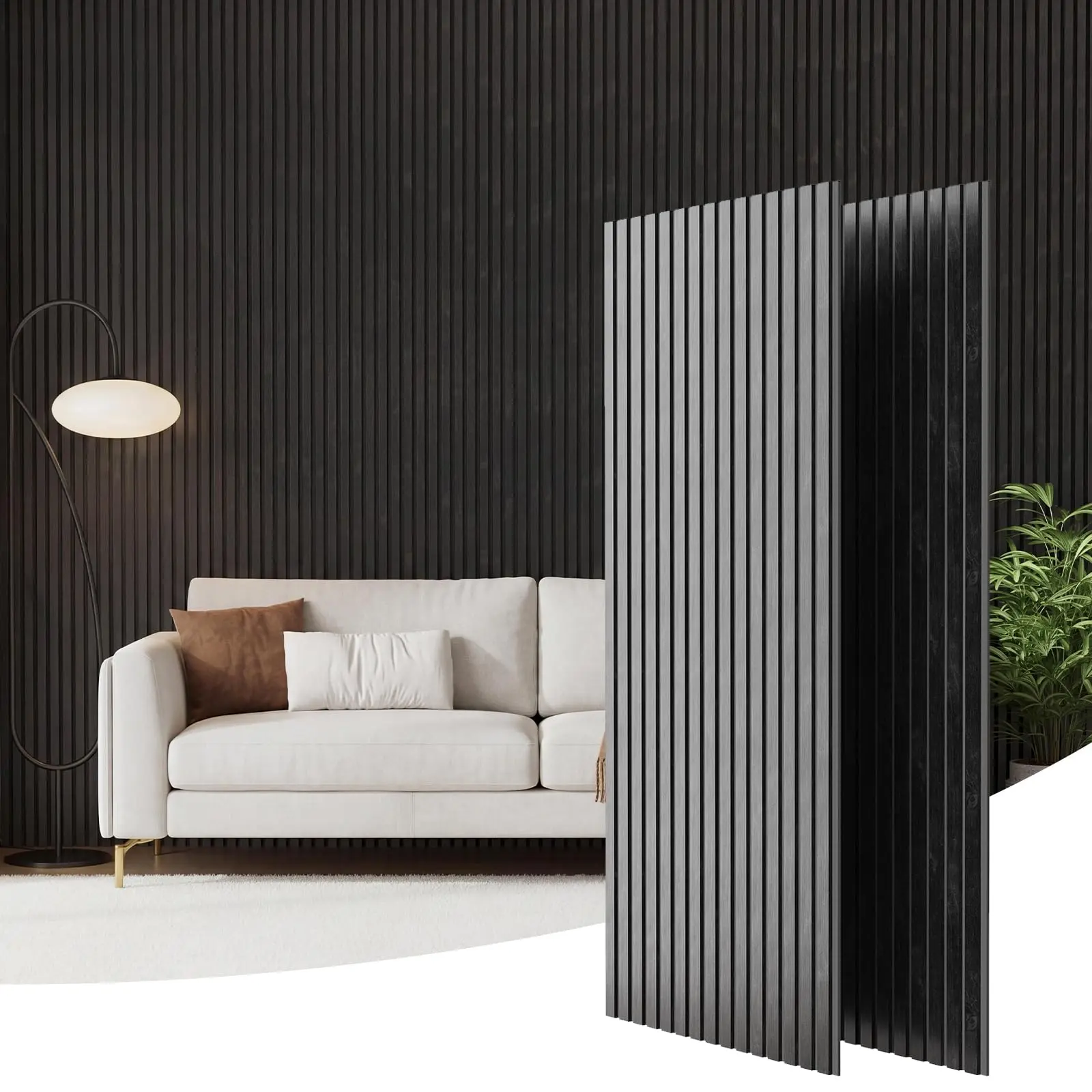2 PCS Soundproofing Wood Slat Acoustic Wall Panel – Studio-Grade Noise Reduction & Echo Absorption – Easy DIY Installation – Ideal for Home Studio, Bedroom, Living Room, Conference Room
