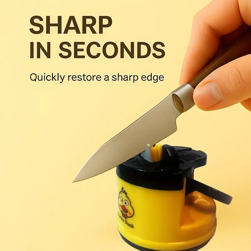 Duck-Shaped Sharpening Stone, Kitchenware, Japanese Kitchen Knife Sharpener with Lucky Duck Design, Non-Slip Base, Manual Sharpener for Chef, Paring Knife, and Multi-Purpose Knives, Compact Countertop Stone for Home and Professional Kitchens