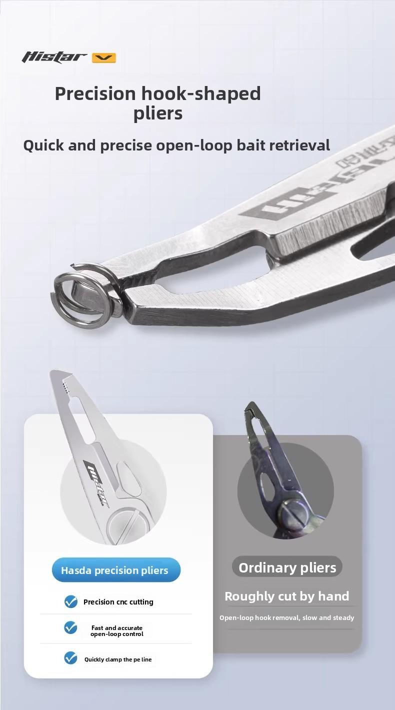 Multi-Functional Fishing Pliers, Stainless Steel Lure Pliers with Hook Remover, Line Cutter & Scissors for Fishing