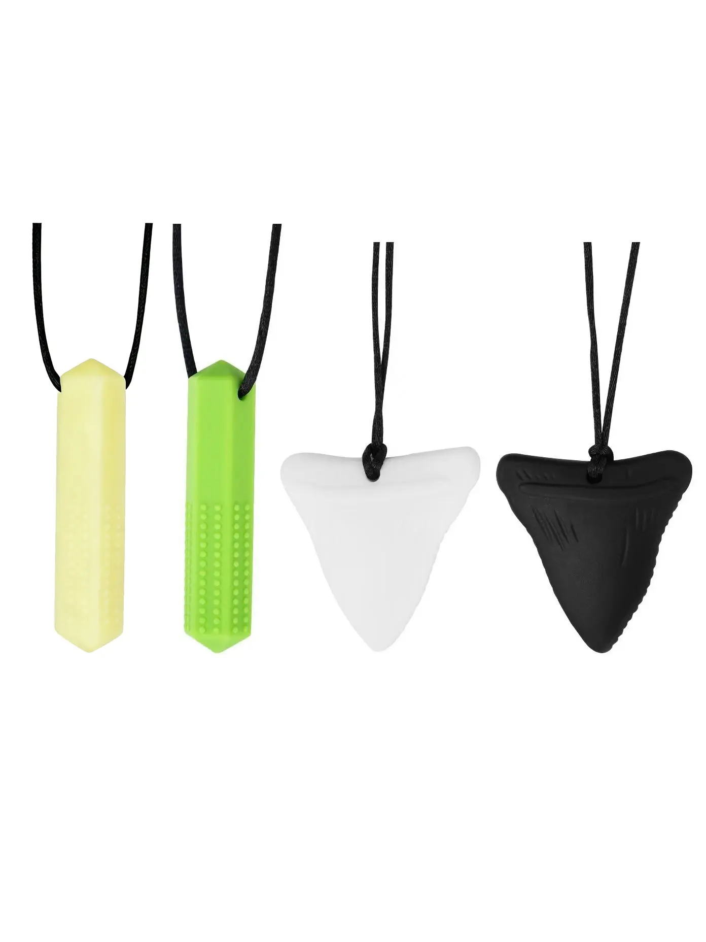 2-Pack Sensory Chewing Necklaces for Kids, Autism Adhd Anxiety Relief Silicone Teething Toys, Boys Girls Adults Bite Stress Relief Unisex