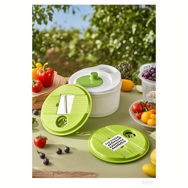 2pcsSalad Spinner with Drainer Basket Premium Manual Salad Dryer for Fast Water Removal Efficient Vegetable Dryer for Healthy Meals & Salad Prep Kitchen Tool