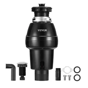 Fathersdaygift VEVOR Garbage Disposal, 3/4HP 3250RPM Continuous Feed Food Waste Disposer, EZ Connect Food Waste Grinding System with Sound Reduction, Power Cord Splash Guard for Kitchen Sinks
