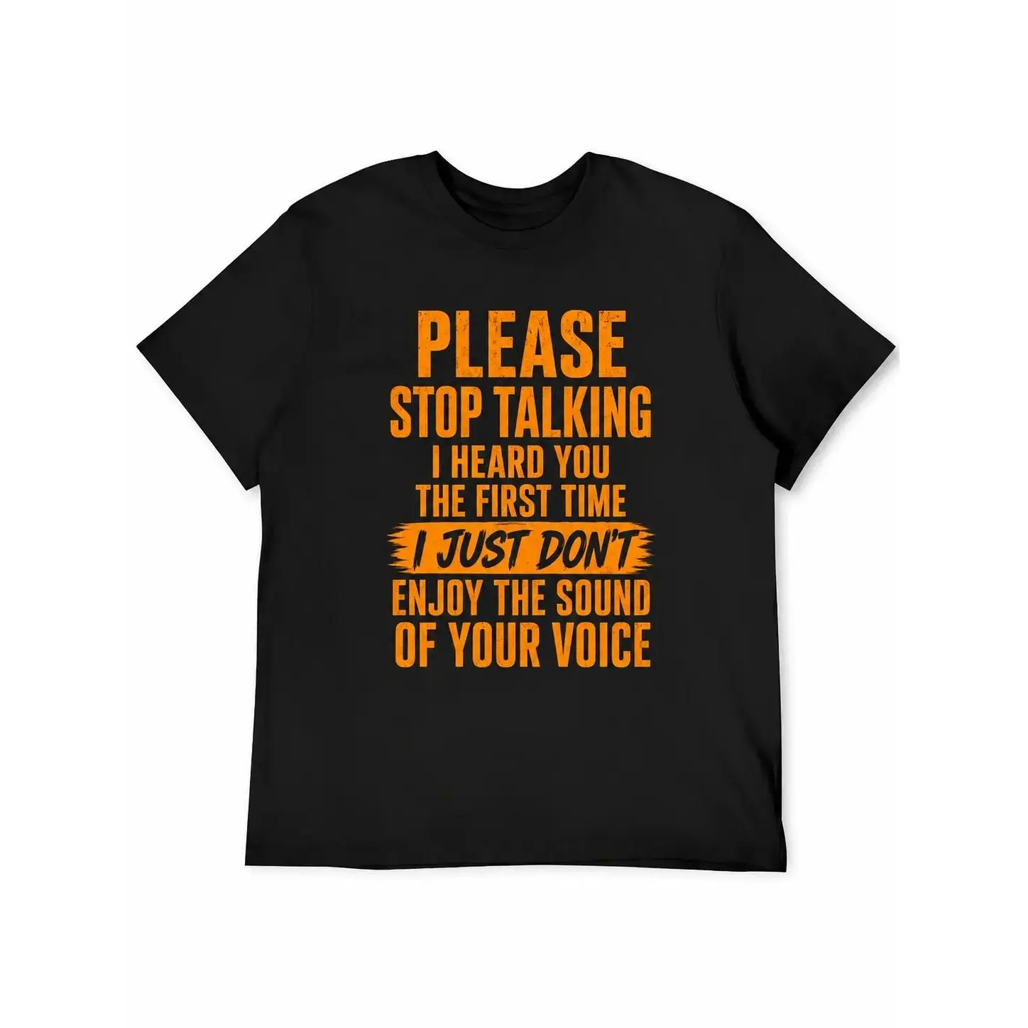 "Please Stop Talking" Funny T-Shirt, Sarcastic Humor Graphic Top in a Casual Fit Cotton Fabric with Round Neck, Humor Graphic Tee, Sarcastic Apparel, Funny Quote, Shortsleeve, Graphic Print